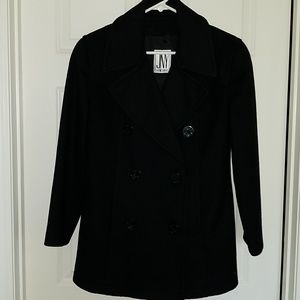 Jones New York black wool pea coat sz 6P